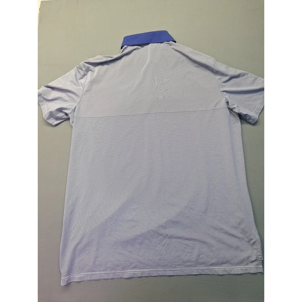 RLX Ralph Lauren Mens 2XL Blue Striped Performance Golf Polo Pelican Hill Preppy - Picture 8 of 9